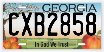 GA license plate CXB2858