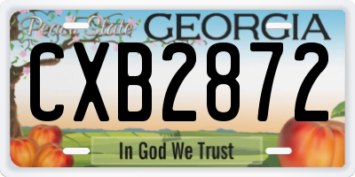 GA license plate CXB2872