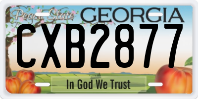 GA license plate CXB2877