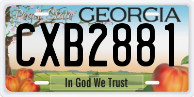 GA license plate CXB2881