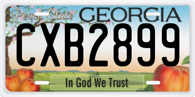 GA license plate CXB2899