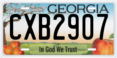 GA license plate CXB2907