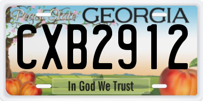 GA license plate CXB2912