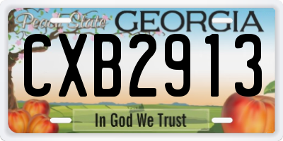 GA license plate CXB2913