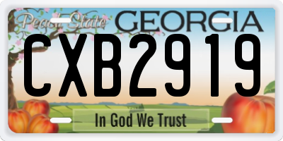 GA license plate CXB2919
