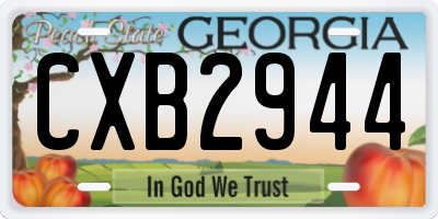 GA license plate CXB2944