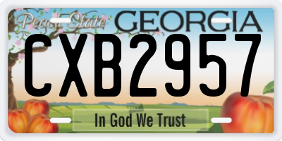 GA license plate CXB2957