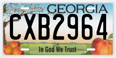 GA license plate CXB2964