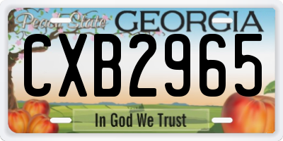 GA license plate CXB2965
