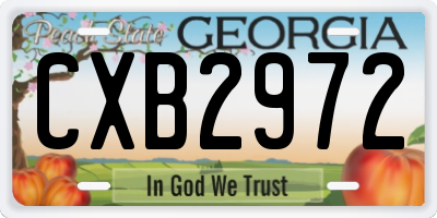 GA license plate CXB2972