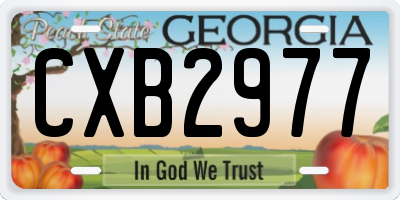 GA license plate CXB2977