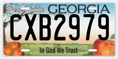 GA license plate CXB2979