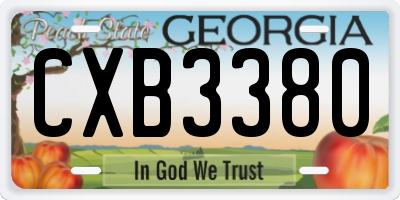 GA license plate CXB3380
