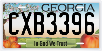 GA license plate CXB3396