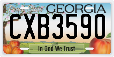 GA license plate CXB3590