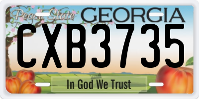 GA license plate CXB3735