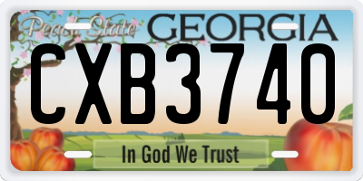 GA license plate CXB3740