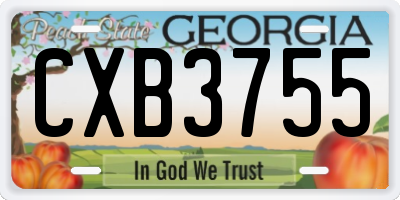GA license plate CXB3755