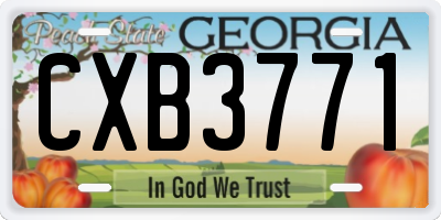 GA license plate CXB3771