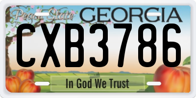 GA license plate CXB3786