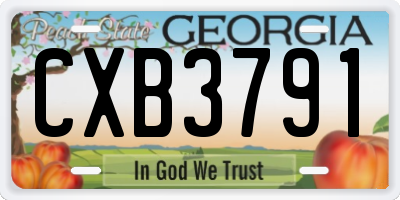 GA license plate CXB3791