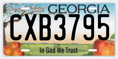 GA license plate CXB3795