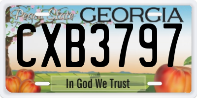 GA license plate CXB3797
