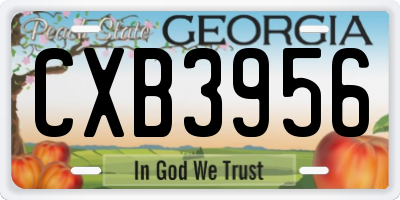 GA license plate CXB3956