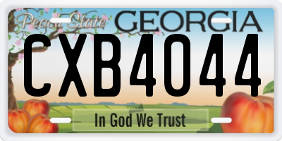 GA license plate CXB4044