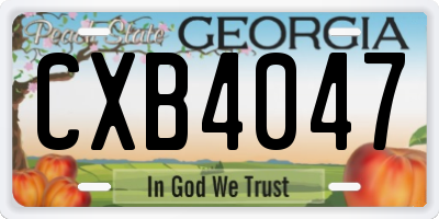 GA license plate CXB4047