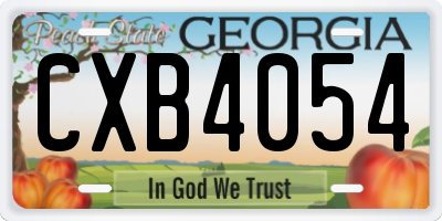 GA license plate CXB4054