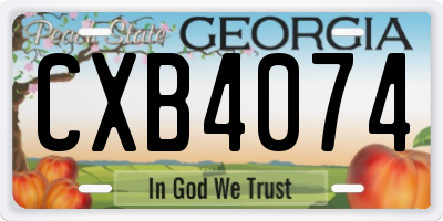 GA license plate CXB4074