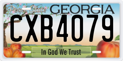 GA license plate CXB4079