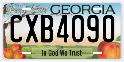 GA license plate CXB4090