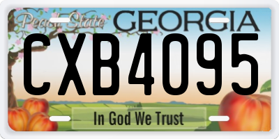 GA license plate CXB4095