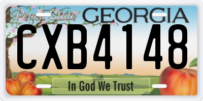 GA license plate CXB4148
