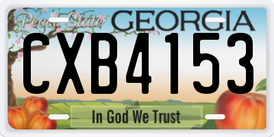 GA license plate CXB4153