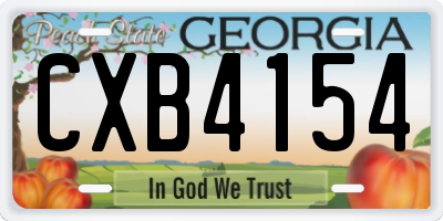 GA license plate CXB4154
