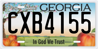 GA license plate CXB4155
