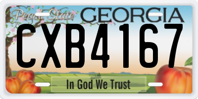 GA license plate CXB4167