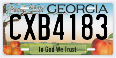 GA license plate CXB4183