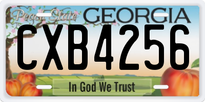 GA license plate CXB4256