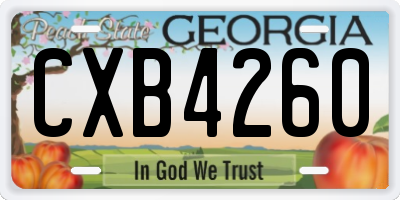 GA license plate CXB4260