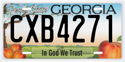 GA license plate CXB4271