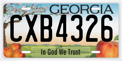 GA license plate CXB4326