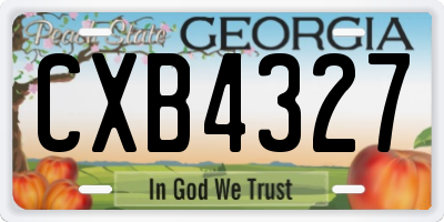 GA license plate CXB4327