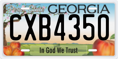 GA license plate CXB4350