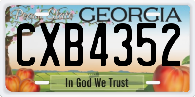 GA license plate CXB4352