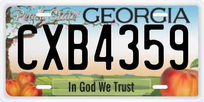 GA license plate CXB4359