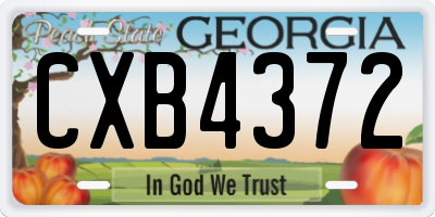 GA license plate CXB4372
